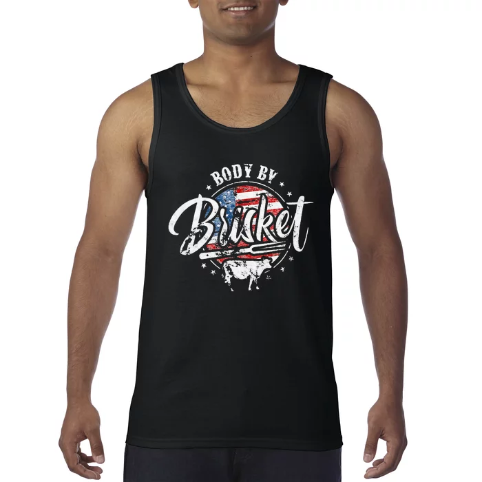 Body By Brisket USA Flag Patriotic Barbeque 4th Of July Tank Top