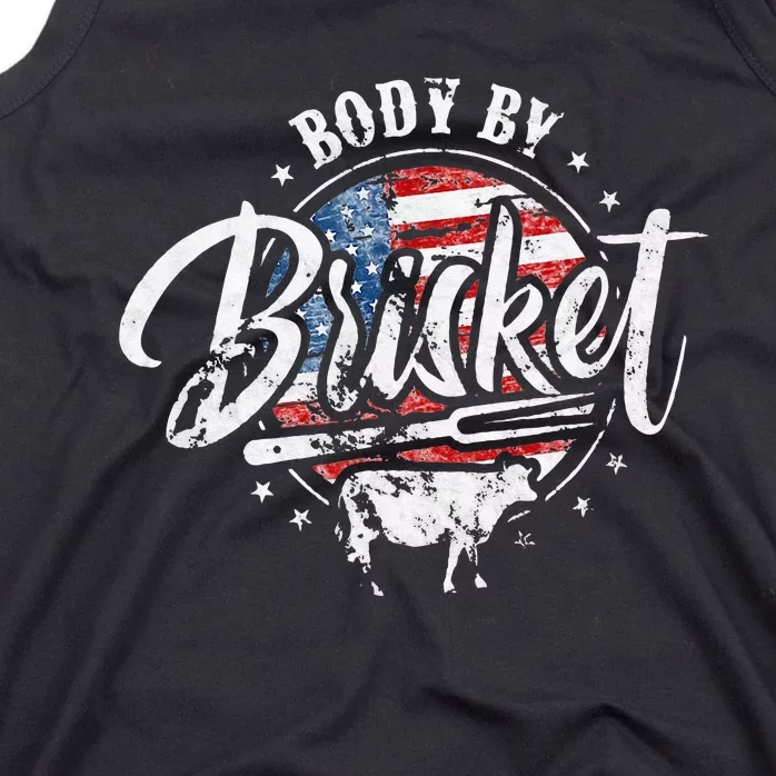 Body By Brisket USA Flag Patriotic Barbeque 4th Of July Tank Top