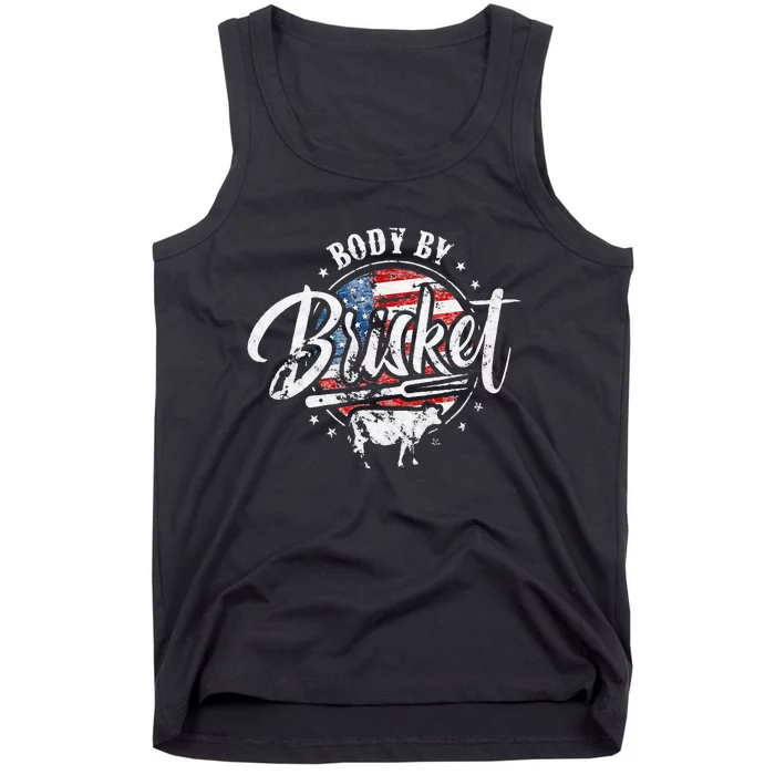 Body By Brisket USA Flag Patriotic Barbeque 4th Of July Tank Top