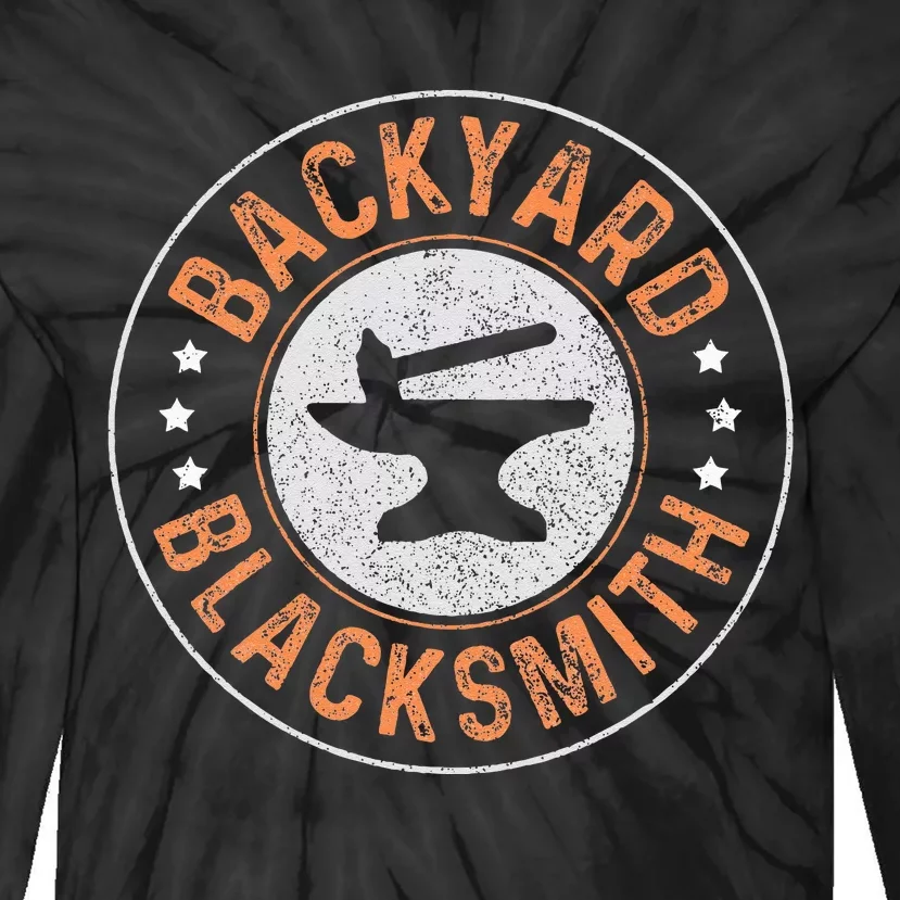 Blacksmith Backyard Blacksmithing Forge Forging Gift Tie-Dye Long Sleeve Shirt