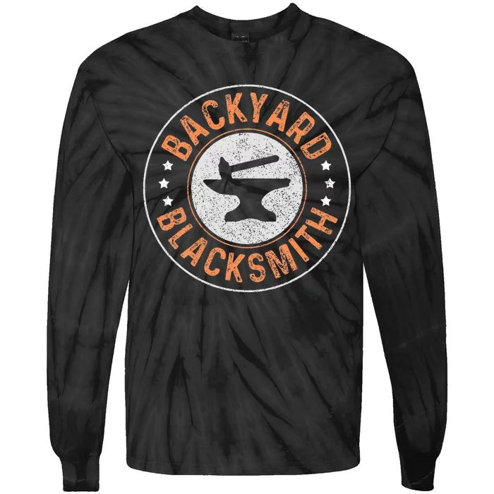 Blacksmith Backyard Blacksmithing Forge Forging Gift Tie-Dye Long Sleeve Shirt