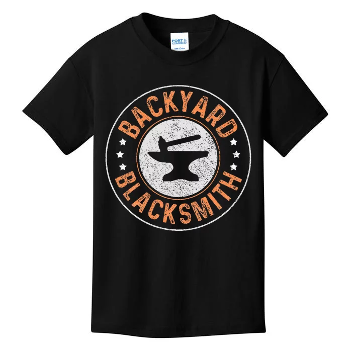 Blacksmith Backyard Blacksmithing Forge Forging Gift Kids T-Shirt