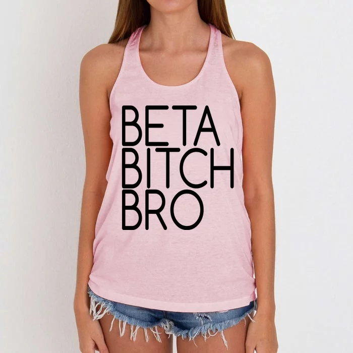 Beta Bitch Bro Women's Knotted Racerback Tank