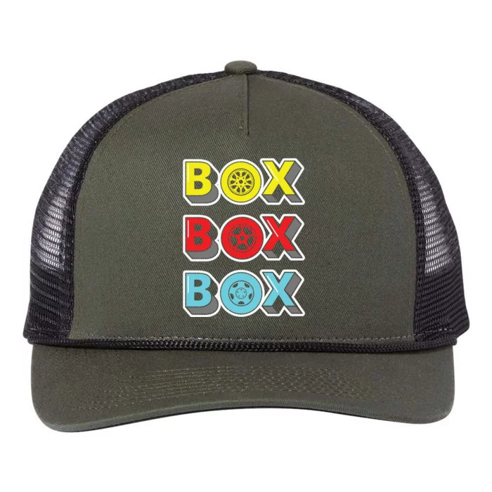 Box Box Box Retro Vintage Racing Retro Rope Trucker Hat Cap