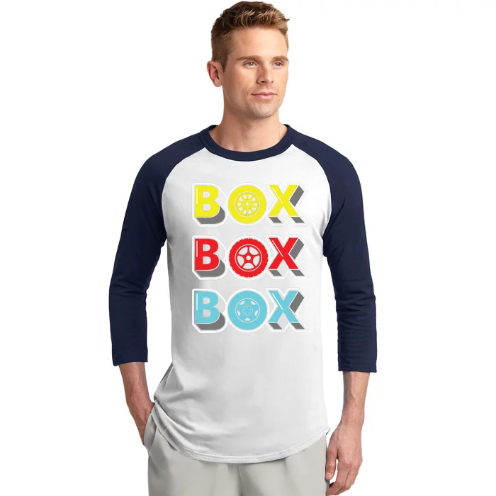 Box Box Box Retro Vintage Racing Baseball Sleeve Shirt