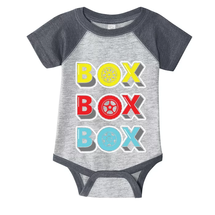 Box Box Box Retro Vintage Racing Infant Baby Jersey Bodysuit