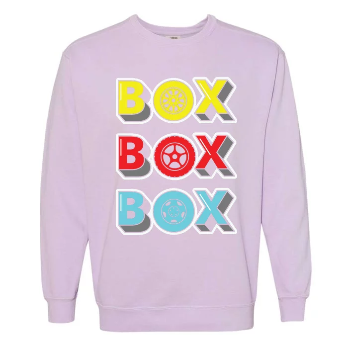 Box Box Box Retro Vintage Racing Garment-Dyed Sweatshirt