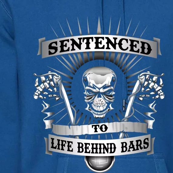 Biker Behind Bars Skull Ape Hangers Motorcycle Life Gift Premium Hoodie