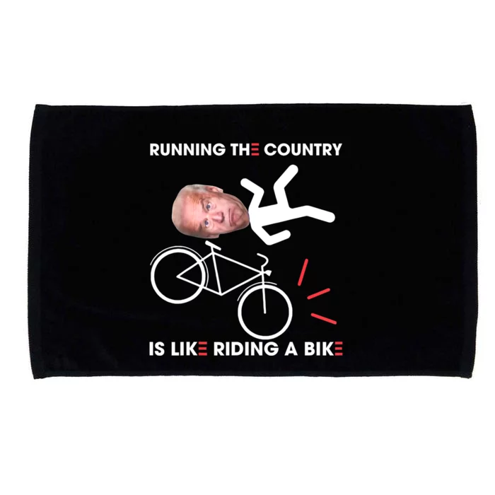 Biden Bike Bicycle Running The Country Is Like Riding A Bike Microfiber Hand Towel