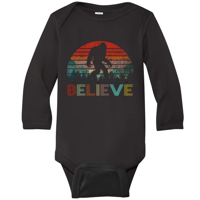 Believe Bigfoot Baby Long Sleeve Bodysuit