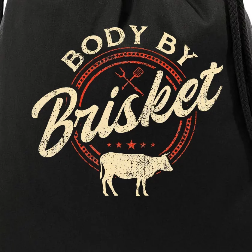 Body By Brisket Pitmaster Bbq Lover Smoker Grilling Drawstring Bag