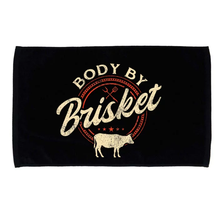 Body By Brisket Pitmaster Bbq Lover Smoker Grilling Microfiber Hand Towel