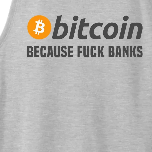 Bitcoin Bitcoin Because Fuck Banks Ladies Tri-Blend Wicking Tank