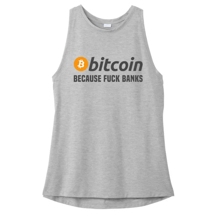 Bitcoin Bitcoin Because Fuck Banks Ladies Tri-Blend Wicking Tank