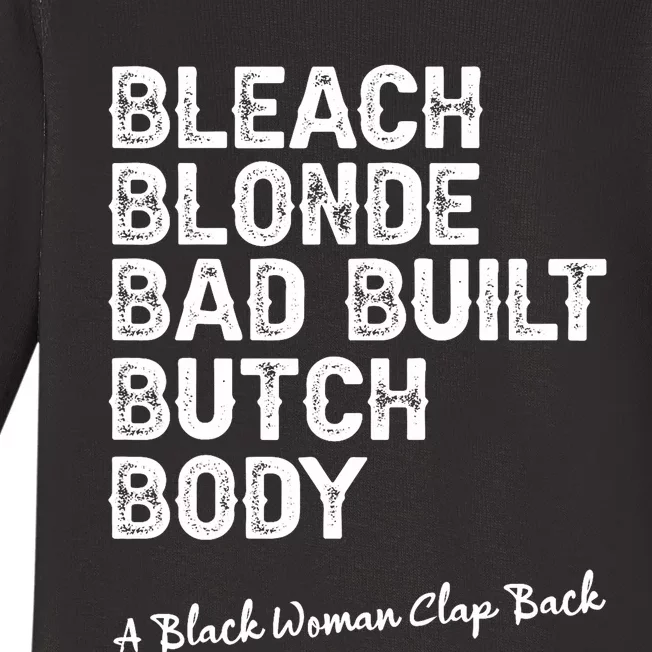 Bleach Blonde Bad Built Butch Body Black Woman Melanin Baby Long Sleeve Bodysuit