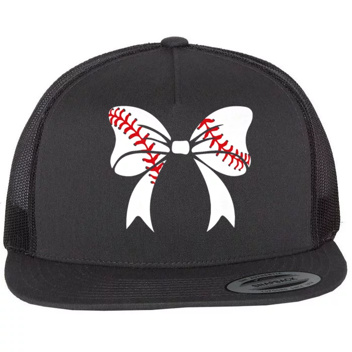 Baseball Bow Baseball Mom Mothers Day Women Baseball Mama Flat Bill Trucker Hat