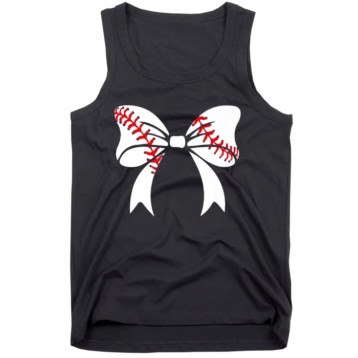 Baseball Bow Baseball Mom Mothers Day Women Baseball Mama Tank Top