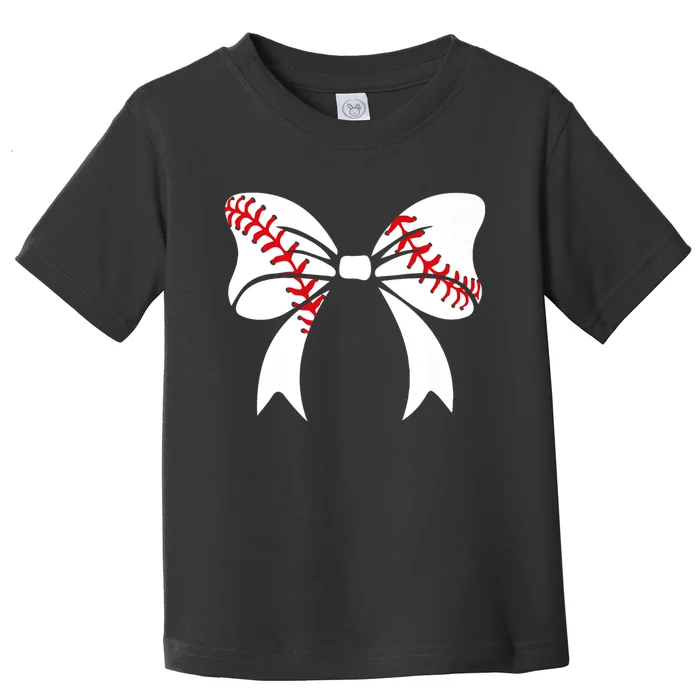 Baseball Bow Baseball Mom Mothers Day Women Baseball Mama Toddler T-Shirt