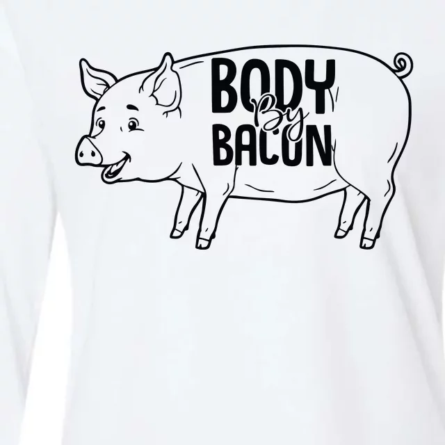 Body By Bacon Graphic Womens Cotton Relaxed Long Sleeve T-Shirt