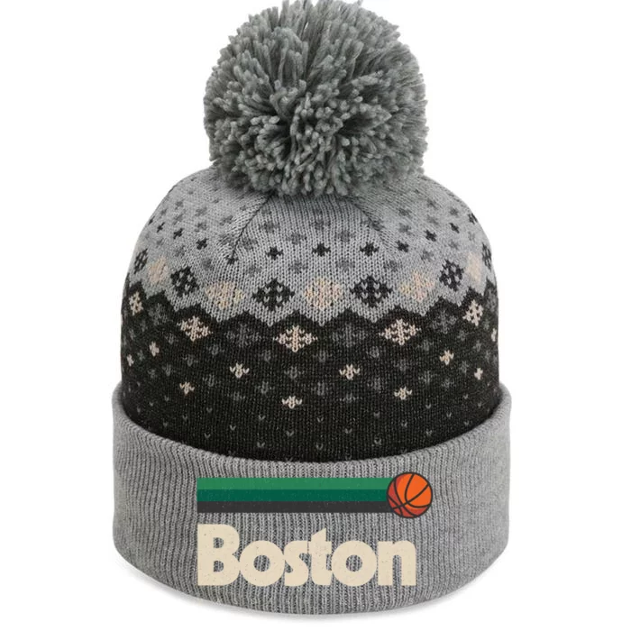 Boston Basketball BBall Massachusetts Green Retro Boston The Baniff Cuffed Pom Beanie