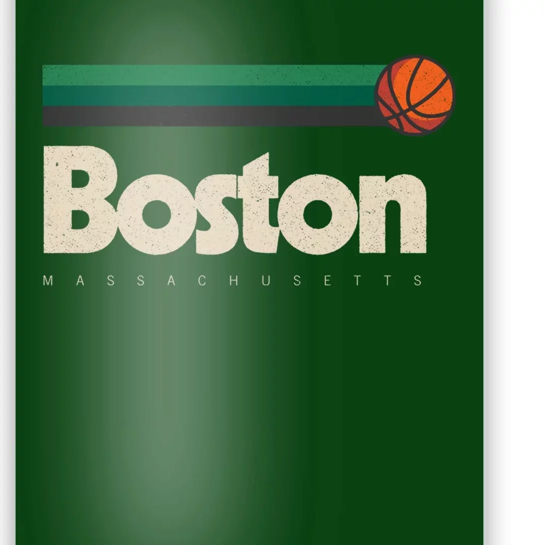 Boston Basketball BBall Massachusetts Green Retro Boston Poster