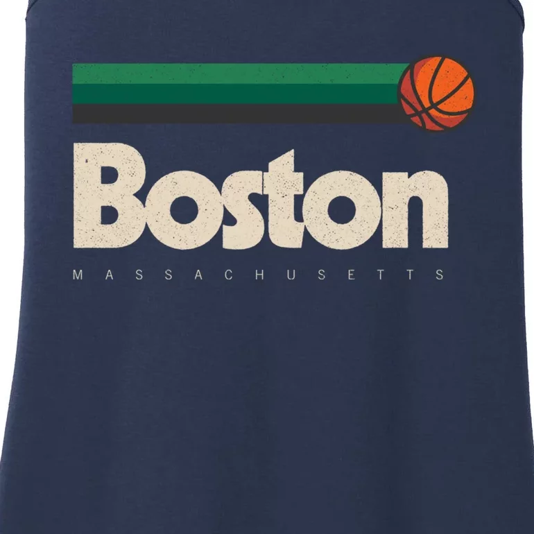 Boston Basketball BBall Massachusetts Green Retro Boston Ladies Essential Tank