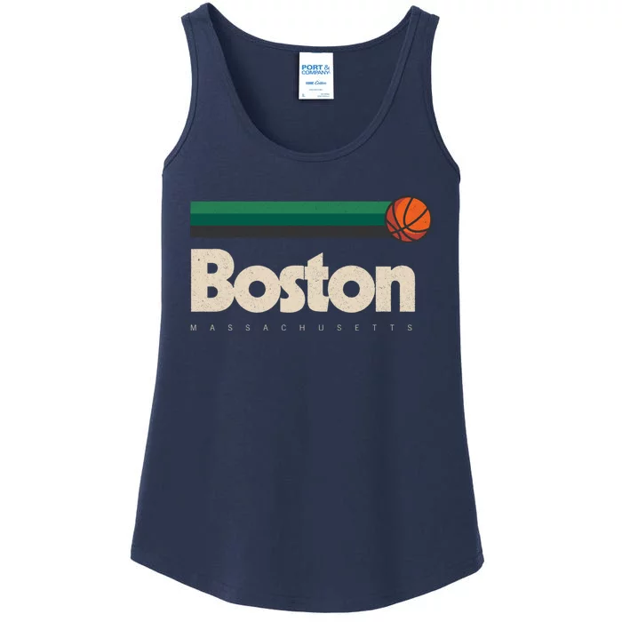 Boston Basketball BBall Massachusetts Green Retro Boston Ladies Essential Tank