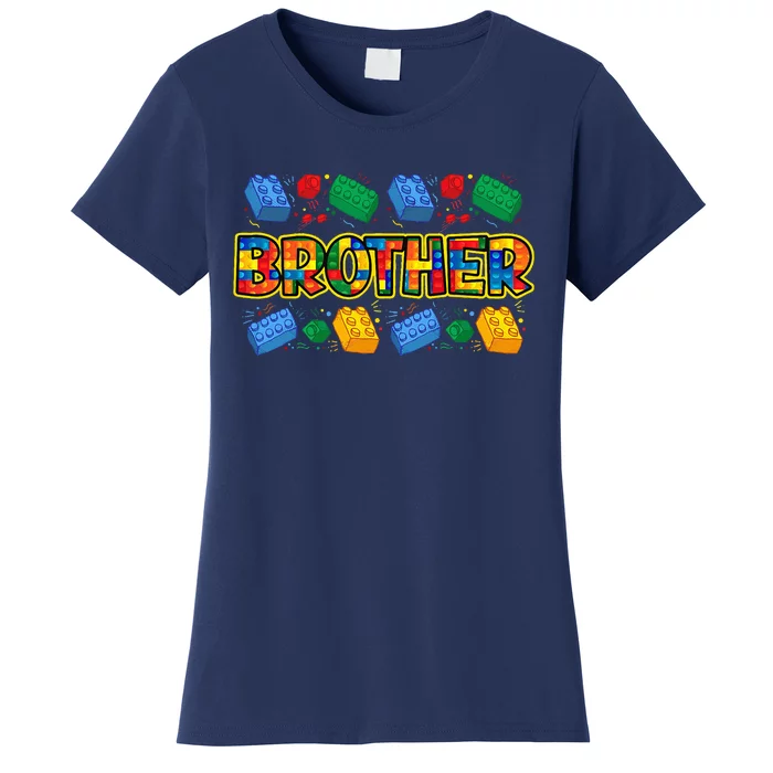 Brother Brick Builder Master Builder Blocks Building Women's T-Shirt