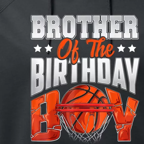 Brother Basketball Birthday Boy Family Baller Bday Party Performance Fleece Hoodie