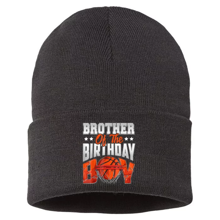 Brother Basketball Birthday Boy Family Baller Bday Party Sustainable Knit Beanie