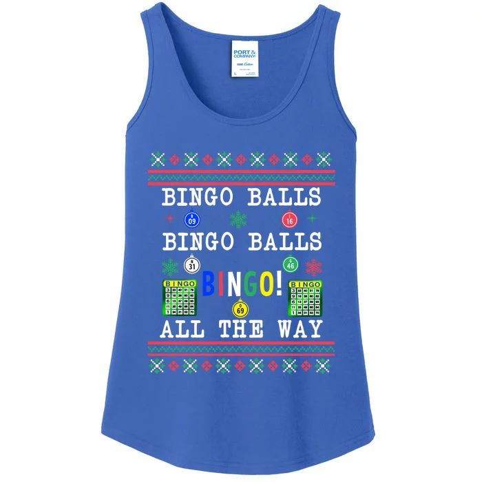 Bingo Balls Bingo All The Way Ugly Xmas Great Gift Ladies Essential Tank