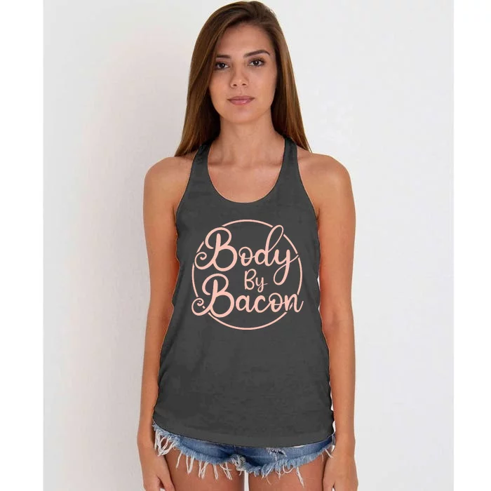 Body By Bacon Graphic Women's Knotted Racerback Tank