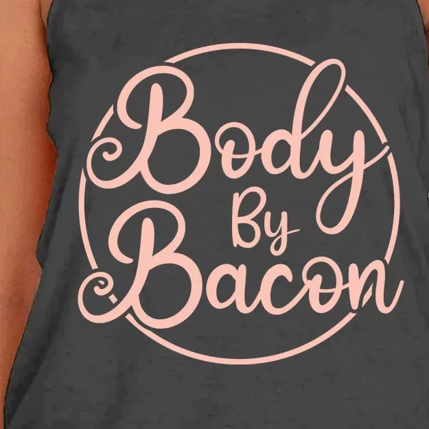 Body By Bacon Graphic Women's Knotted Racerback Tank