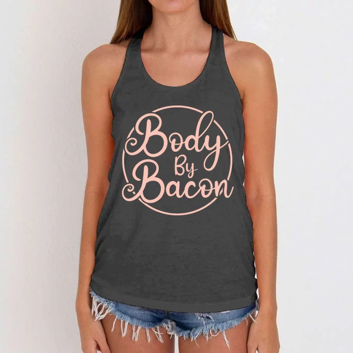 Body By Bacon Graphic Women's Knotted Racerback Tank