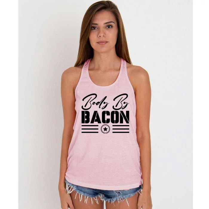 Body By Bacon Graphic Women's Knotted Racerback Tank