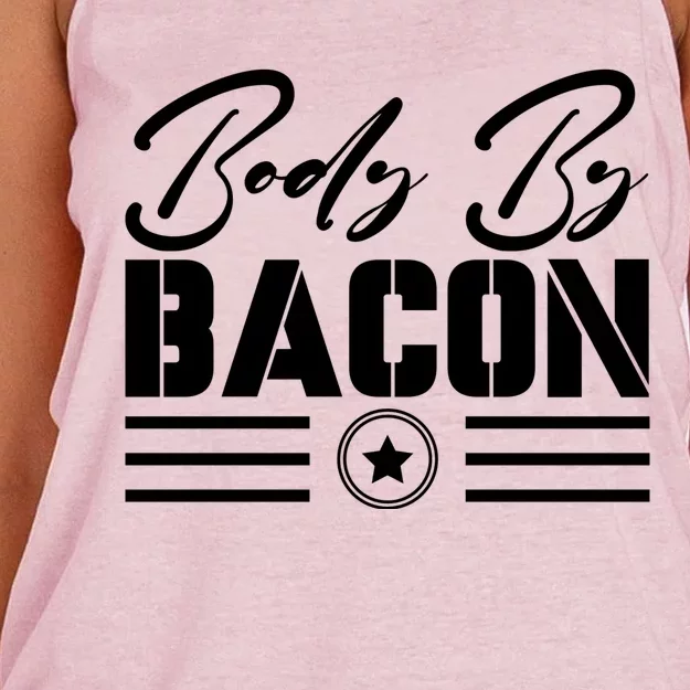 Body By Bacon Graphic Women's Knotted Racerback Tank