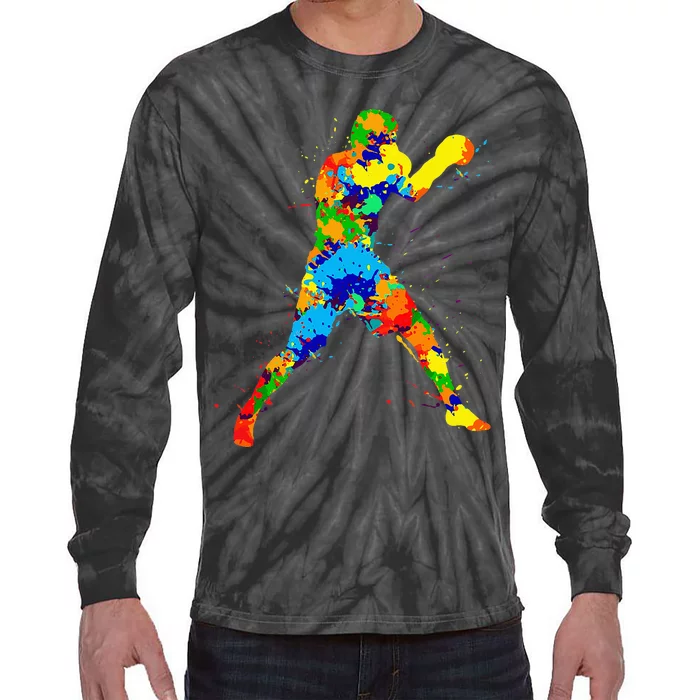 Boxing Boxer Tie-Dye Long Sleeve Shirt