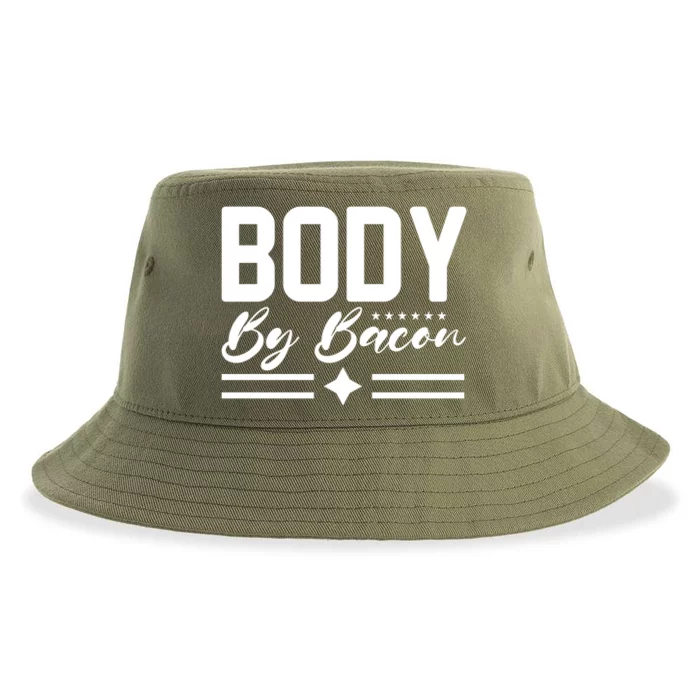 Body By Bacon Slogan Sustainable Bucket Hat