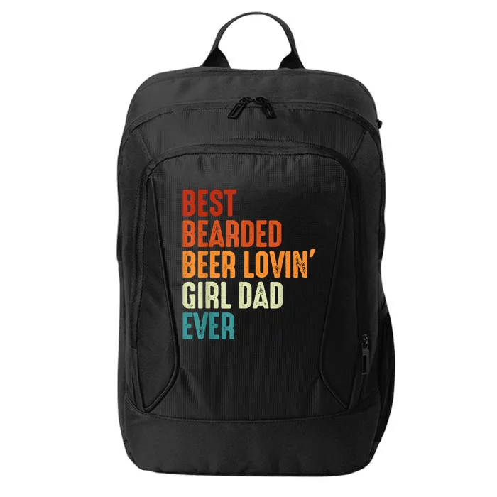 Best Bearded Beer Loving Dad Ever Retro Funny Father City Backpack