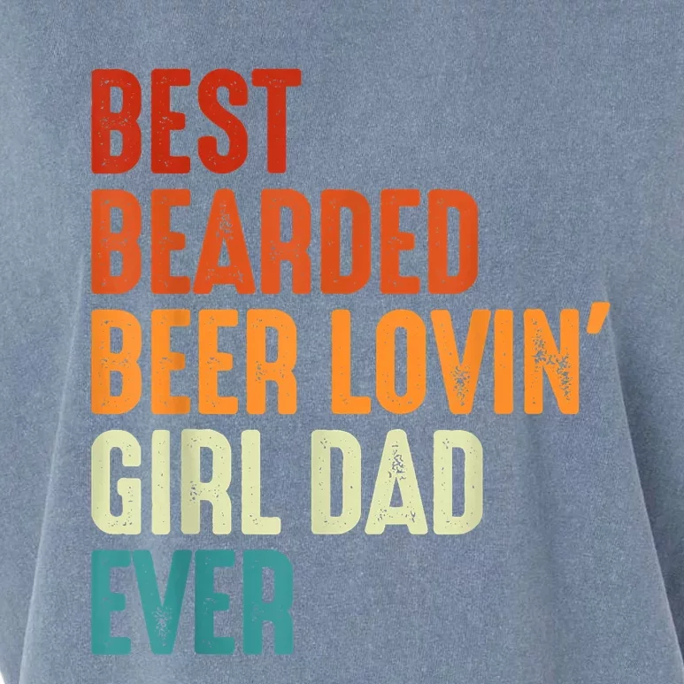 Best Bearded Beer Loving Dad Ever Retro Funny Father Garment-Dyed Women's Muscle Tee