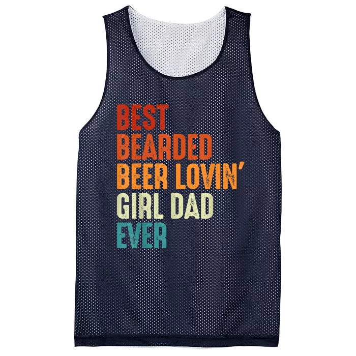 Best Bearded Beer Loving Dad Ever Retro Funny Father Mesh Reversible Basketball Jersey Tank