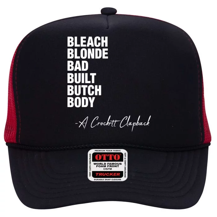 Bleach Blonde Bad Built Butch Body High Crown Mesh Trucker Hat