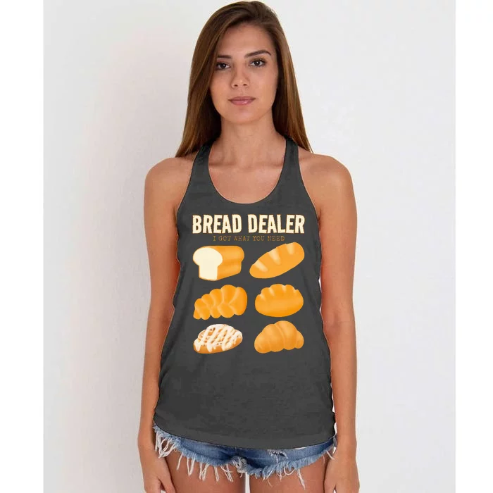 Bread Baker Bread Dealer Making Dough Baking Women's Knotted Racerback Tank