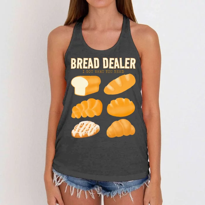 Bread Baker Bread Dealer Making Dough Baking Women's Knotted Racerback Tank