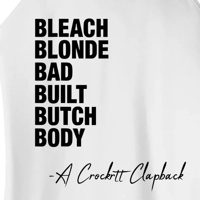 Bleach Blonde Bad Built Butch Body Women’s Perfect Tri Rocker Tank