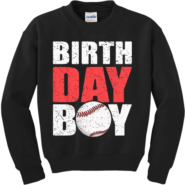 Birthday Baseball Batter Catcher Pitcher Baseball Theme Kids Sweatshirt