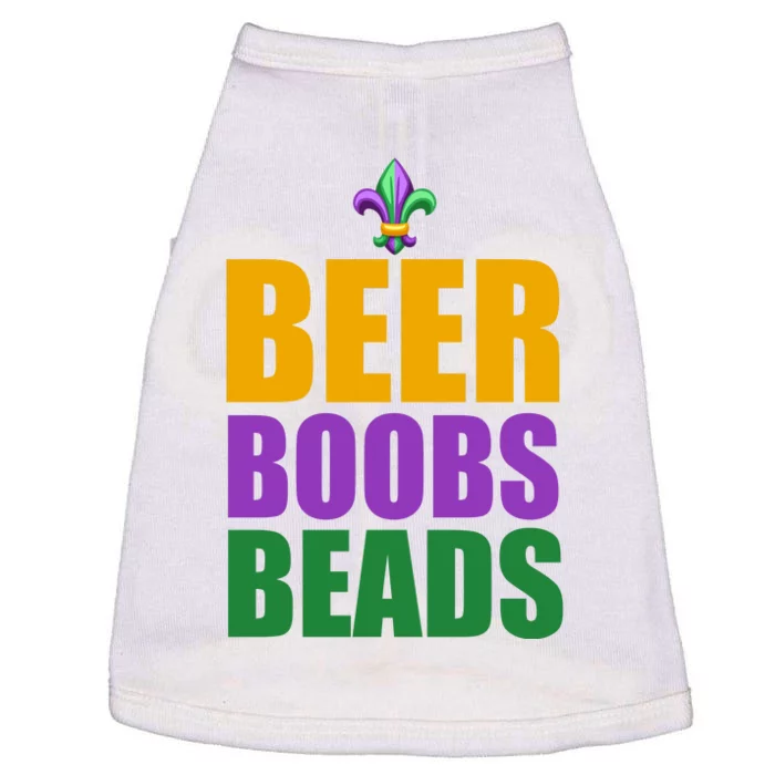 Beer Boobs Beads Mardi Gras Celebration Doggie Tank