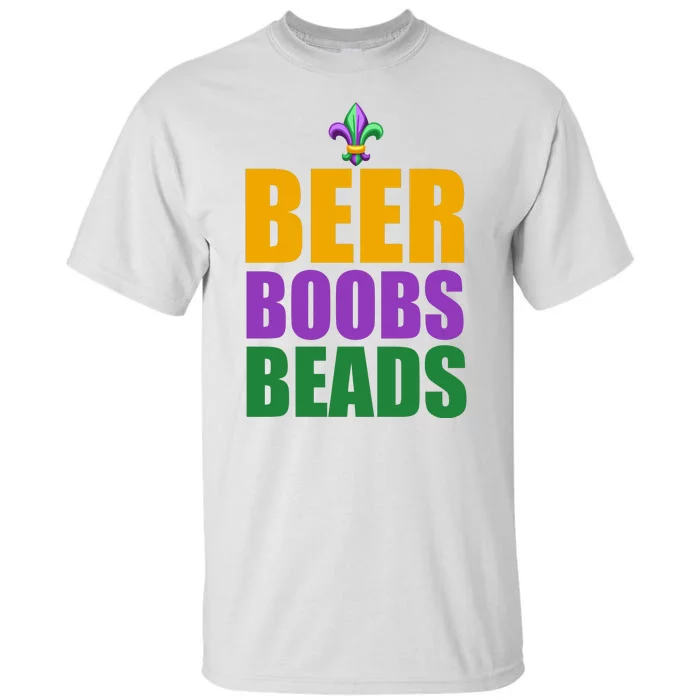 Beer Boobs Beads Mardi Gras Celebration Tall T-Shirt