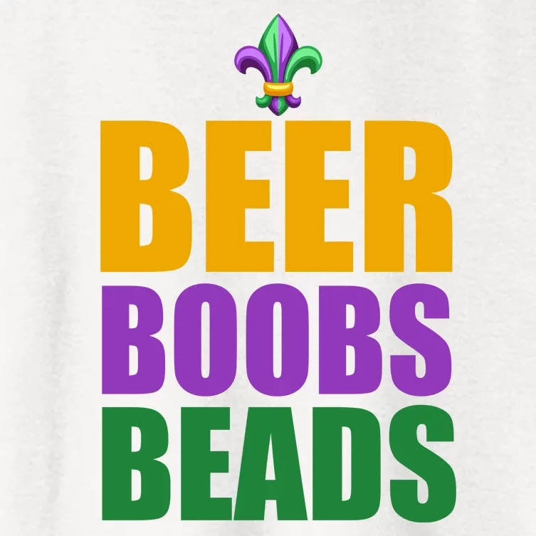 Beer Boobs Beads Mardi Gras Celebration Women's Crop Top Tee