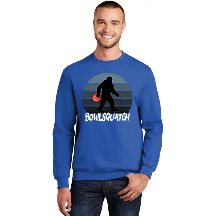 Bowlsquatch Bigfoot Bowling Ball Sasquatch Bowler Squatch Gift Tall Sweatshirt